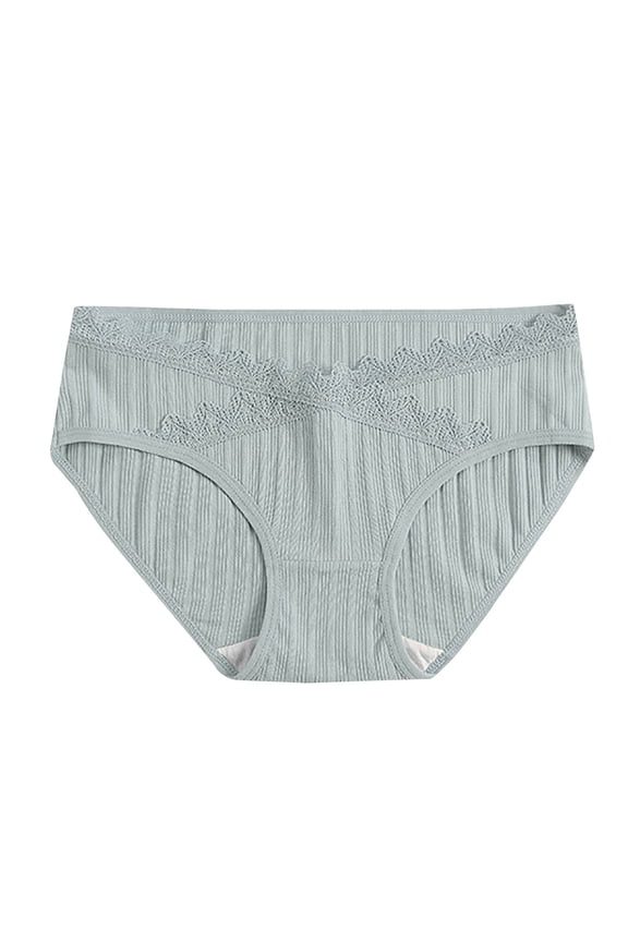 Women's Solid Color Ventilate Low Waist Abdominal Support-to-be Briefs Green L