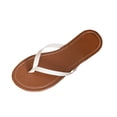 thumbnail image 1 of KEGIRLOM Women's Versatile Casual Plus-Size Shoes Spring And Summer Style Comfortable Flat Rubber Flops. White 5.5, 1 of 9