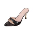 thumbnail image 1 of KEGIRLOM Women's Versatile Open-Toe Pointed-Toe Plus-Size Heels Spring/Summer Style Trendy And Comfortable High Heels Shoes Black 7.5, 1 of 6
