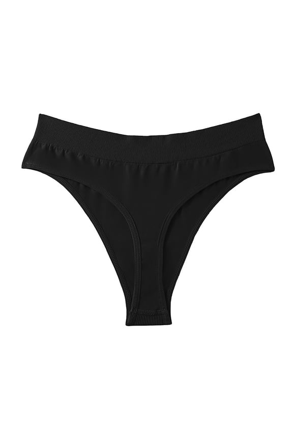 Women's Wavy High Waisted Underwear Compression Pants Black M