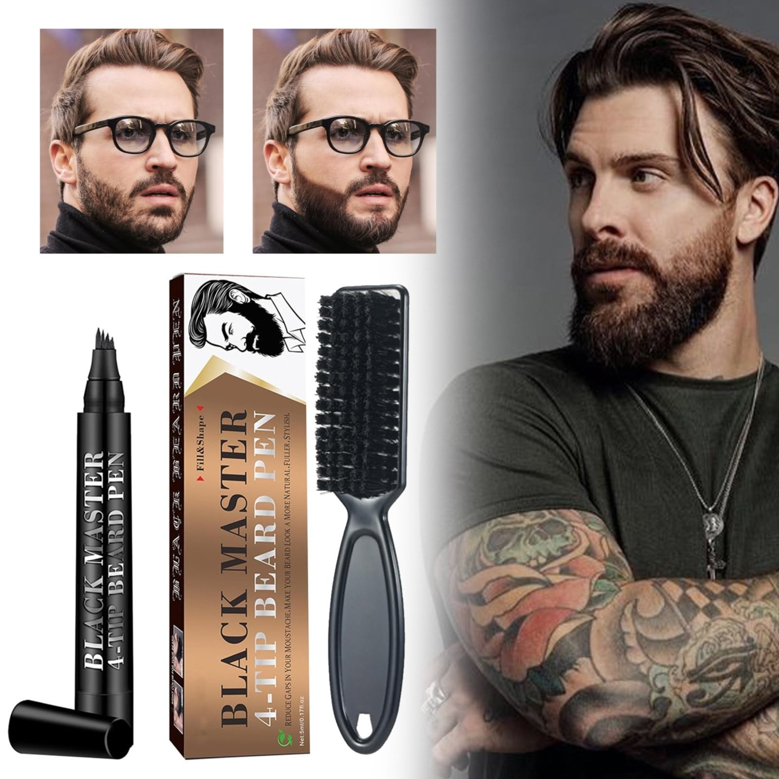 KEGUALV Beard Pen Pencil Filler For Men Water Proof Styling Grooming