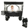 thumbnail image 1 of KEHOMY Collapsible Garden Wagon Cart with Removable Canopy,Mosquito Net and Wagon Stroller with 7" All-Terrain Wheels, Large Capacity,for Camping, Shopping and Garden,Black, 1 of 21