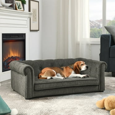 KEHOMY Dog Beds above Medium, Elevated Pet Sofa Bed Support up to 250 lbs,for Dogs and Cats,Dark Gray