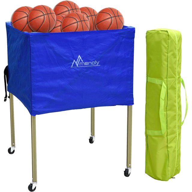 KEHOMY Rolling Basketball Racks for Balls with Wheels, Outdoor Toy Storage