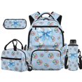 thumbnail image 1 of KEIAHUAN Blue Bow Volleyball Boys Backpack Set for Kids, Durable & Lightweight, 4pcs Back to School Kit, 17 Inch Daily Backpack, Ideal Supplies for 6-8 Students, Partition Pencil Case Included, 1 of 7