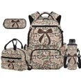 thumbnail image 1 of KEIAHUAN Brown Camo Bow Kids Backpack Set, Easy to Clean & Durable, 17 Inch Student Backpack, 4pcs Combo, Versatile School Supplies for Daily Campus Use Ages 6-12 with Thermal Lunch Bag, 1 of 7