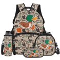 thumbnail image 1 of KEIAHUAN Camo Duck Print School Backpack Set for Girls Backpack with Lunch Box Pencil Case Water Bottle Holder,4 Pcs 17 Inch Travel Back Pack Casual Daypack Backpacks for Kids, 1 of 7