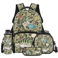 thumbnail image 1 of KEIAHUAN Camo Fish Print School Backpack Set for Girls Backpack with Lunch Box Pencil Case Water Bottle Holder,4 Pcs 17 Inch Travel Back Pack Casual Daypack Backpacks for Kids, 1 of 7