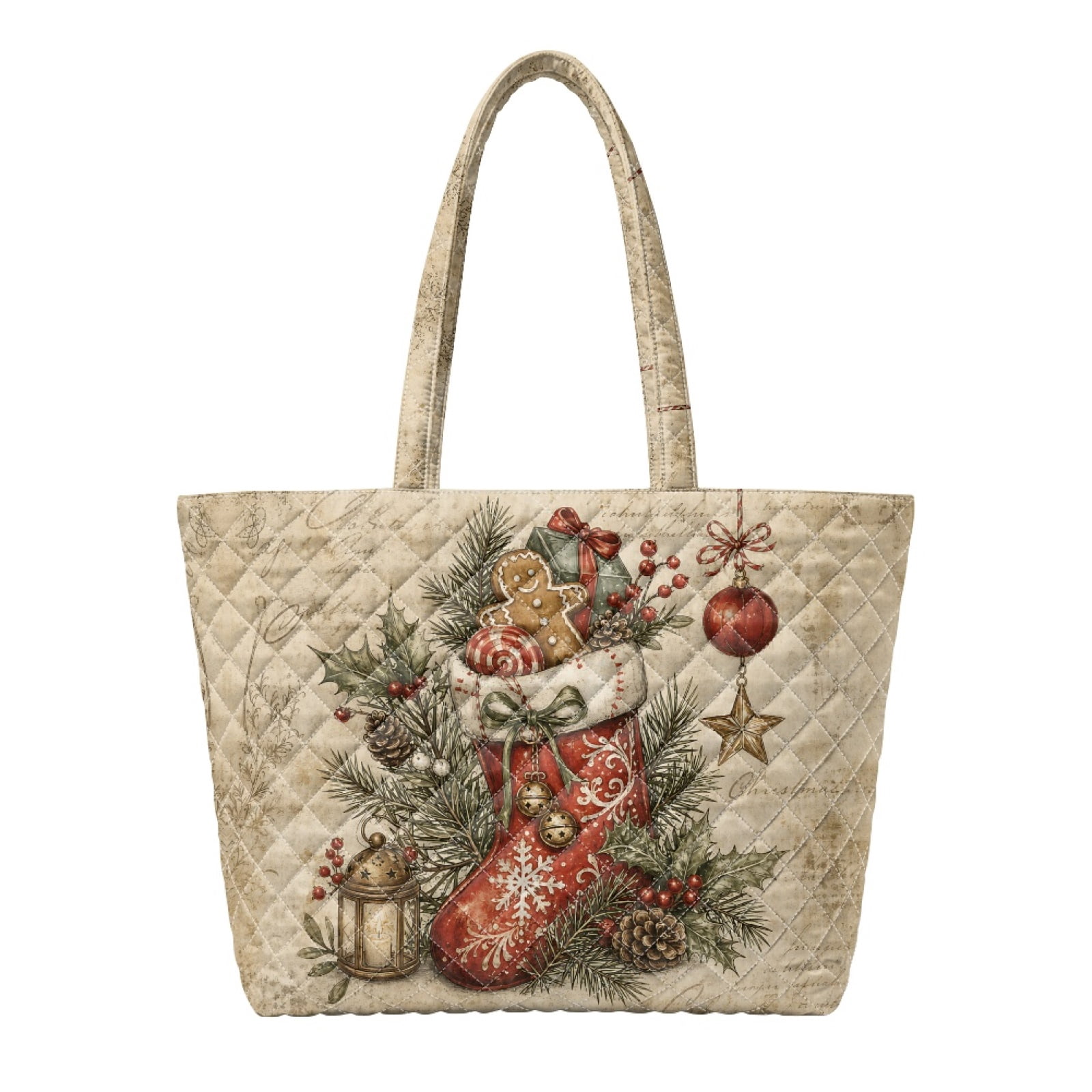 KEIAHUAN Christmas Quilted Tote Bag for Women, Large Capacity Tote ...