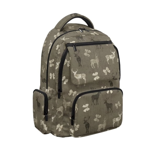 KEIAHUAN Deer Camo Backpack for Kids, Roomy Interior Holds Textbooks Notebooks and Folders, 17 Inch Large Capacity Student Backpack Fits 14 Inch Laptop, Holiday Present for Boys Girls Students