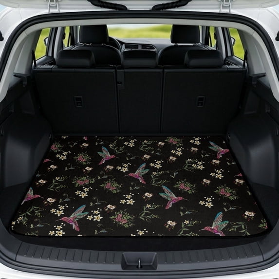 KEIAHUAN Hummingbird Floral Car Trunk Mat 29" x 39" Universal Anti-Scratch Cargo Liner Non-Slip, Car Accessories Universal Fit for Most Vehicle SUV