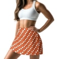 thumbnail image 1 of KEIAHUAN Orange Polka Dots Tennis Skirt for Women Casual High Waisted Golf Skort with Pockets Breathable Smooth Skirts for Golf Athletic Skirt with Shorts Pocket, 1 of 7