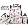 thumbnail image 1 of KEIAHUAN Pink Bow Backpack Set for Girls, Water Resistant & Durable, 4 Piece Back to School Bundle, 17 Inch Western Horse Kid Backpack, Great Supplies for 6-8 Children with Grid Pencil Case, 1 of 7