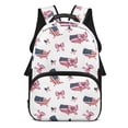 thumbnail image 1 of KEIAHUAN Pink Bow Girls School Backpack, Large Capacity 17 Inch American Flag Student Bag with Breathable Mesh Straps Fits 14 Inch Laptop, Built-in Zipper Bookbag for Boys Kids Elementary Daily Use, 1 of 7