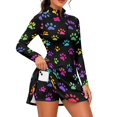 thumbnail image 1 of KEIAHUAN Rainbow Paw Print Golf Dress for Women with Shorts and Pockets, 1 of 7