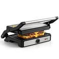 thumbnail image 1 of KEINVE Electric Panini Press Grill and Sandwich Maker, 850W Fast Heating Compact Panini Maker with Temperature Control, 180° Flat Open Non-Stick Griddle, 9.2 x 5.8" Plates for Steak, Burgers, 1 of 7
