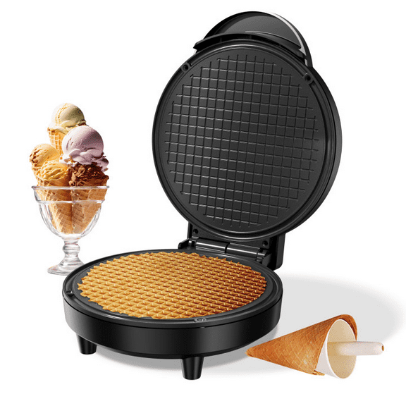KEINVE Waffle Cone Maker Machine with Overheat Protection, 7 Ice Cream Cone Maker,Electric Nonstick Waffler lron Machine for Sundaes or Dly Dessert, Summer BBQ Gift Treat for Kids Adults