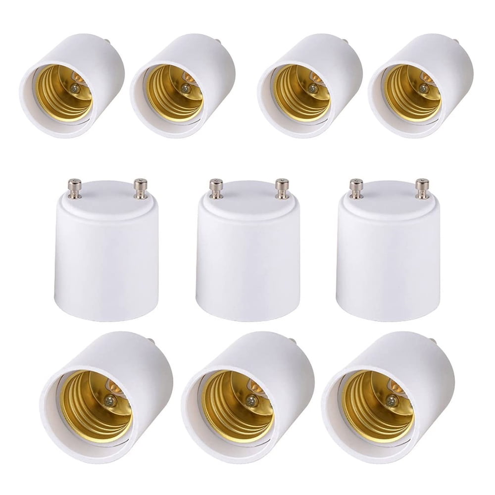 KEINXS 10 Pack GU24 to E27 E26 Adapter for LED Bulb, GU24 to Medium