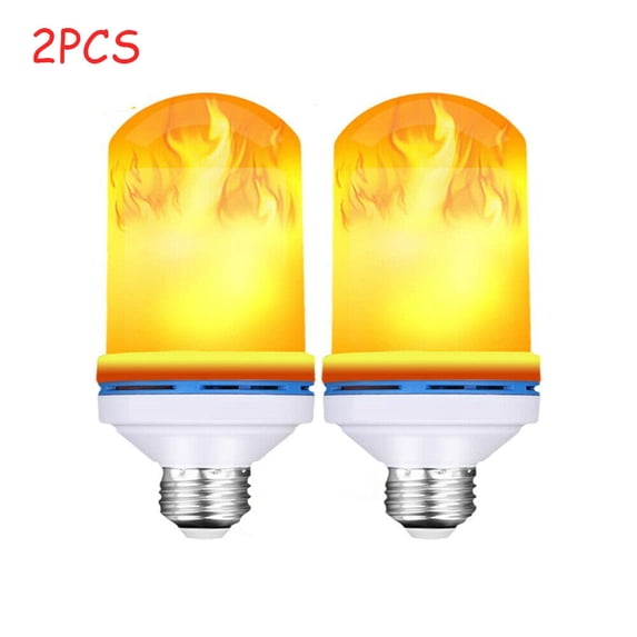 KEINXS 2 Pack LED Flame Effect Light Bulb, 4 Modes Flame Lights Bulbs, E26 Base Fire Light Bulbs with Gravity Sensor, Christmas Decorations Flickering Light Bulb for Indoor/Outdoor/Home/Party Decor