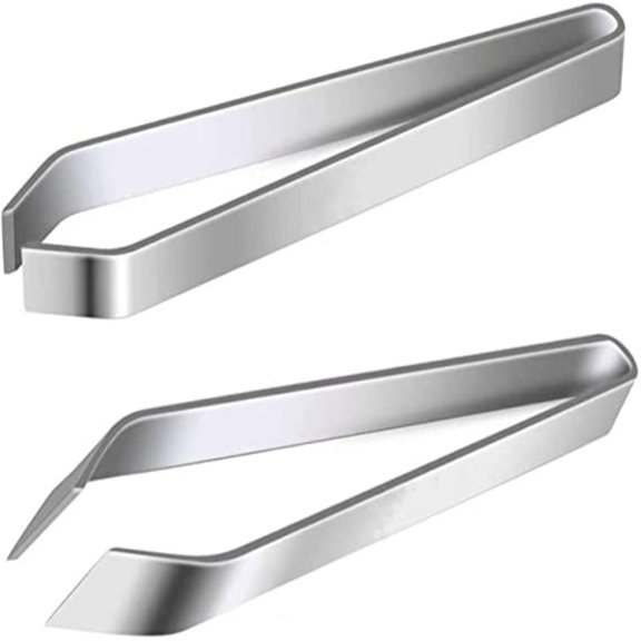 KEINXS 2 Pieces Fish Bone Tweezers Set Includes Stainless Steel Tongs Tweezers Fish Scale Scraper Removers Flat and Slant Tweezers Pliers for Chef Cooking Utensils, Sea Food, Beauty Tools