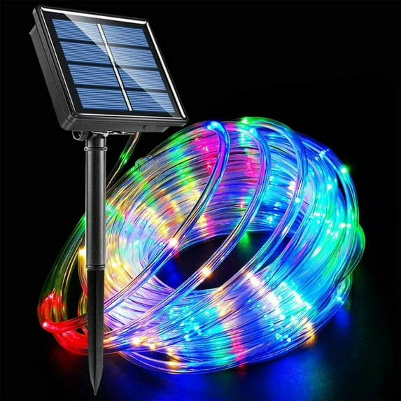 KEINXS 200 LED Solar Rope Light with Light Sensor Remote Control Waterproof Outdoor Rope Light Indoor/outdoor Use Decorative Lighting and Valentines Decorations Lamp 39 Feet White/C