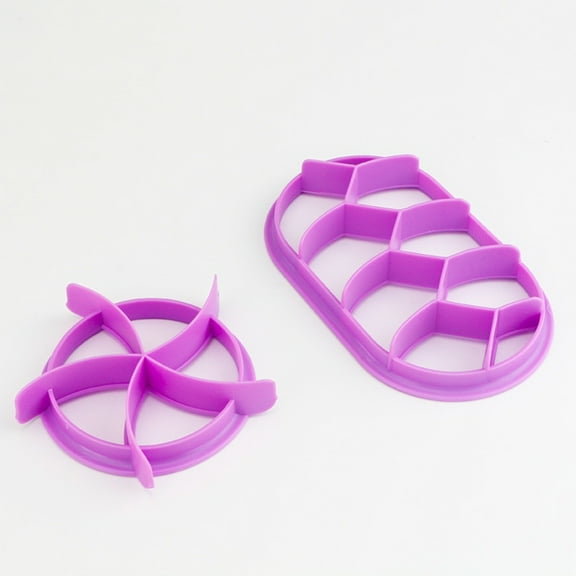 KEINXS 2PCS Bread Cutters Dough Press Mold Set, Baking Bread Rolls Mold Pastry Cutters, DIY Classic Bread Press Mold Round Oval Set Baking Supplies