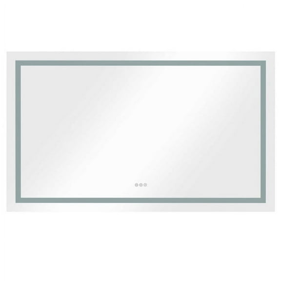 KEINXS 60 in. W x 36 in. H Frameless LED Single Bathroom Vanity Mirror in Polished Crystal