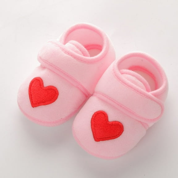 KEINXS Baby Sweet Shoes Newborn Boys Girls Toddler Shoes Red Heart Crib Shoes Non-Slip Baby Boys Girls Shoes Internal length 11.5