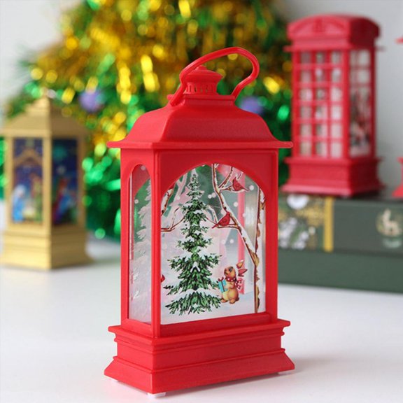 KEINXS Battery Operated & Plug-in Musical Lighted Christmas Snow Spinning Water Glittering Snow Globe Lantern Home Decoration and Gift Santa Claus