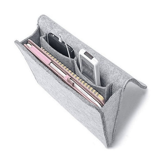 KEINXS Bedside Essentials Pocket Caddy Hanging Storage Organized  Bed Sofa Storage Organizer Nightstand with Pocket for TV Remote Control  Phones  Accessories