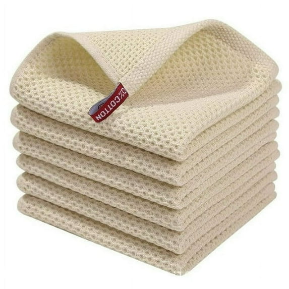 KEINXS Cotton Dish Cloths Dish Rags Soft and Absorbent Dish Cloths Rags for Washing Dishes 1/6/12 Pack Kitchen Rags Washcloths Great for Household Cleaning or Cooking