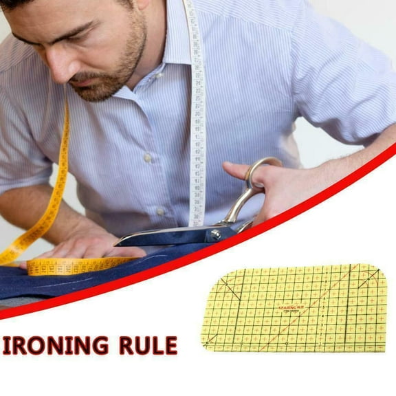 KEINXS Craft Hot Hem Ruler for Quilting High Heat Resistant Clothes Making DIY Tools (Size:20*10 cm)