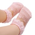 thumbnail image 1 of KEINXS Cute Lace Flower Mesh Summer Newborn Baby Socks Cotton Baby Girl Socks See Through Anti Slip Socks, 1 of 4