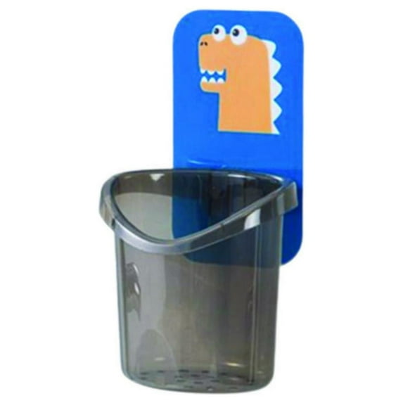 KEINXS Cute Monster Wall Mounted Toothbrush Holder Cup Punch Free Storage Rack Bathroom Supplies Organizer Bathroom Accessories