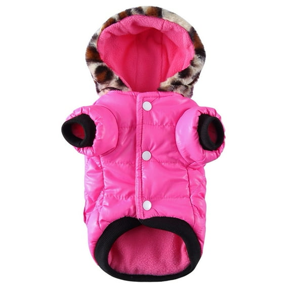 KEINXS Cute Warm Coat Jacket Faux Pockets Fur Trimmed Dog Hoodies Costume Large Puppy Dog Vest Pink XL