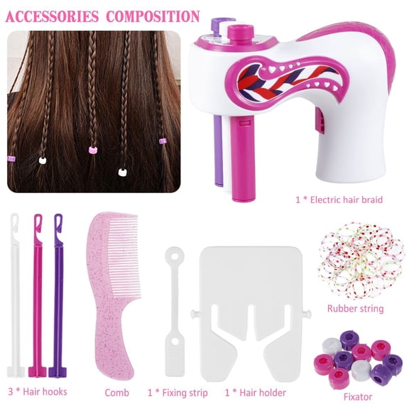 KEINXS Electric Automatic Hair Braider 360-degree Rotation Styling Tools with Built-in Sensitive Detector Multifunctional DIY Hair Knitting Braiding Machine Conveneint Operation