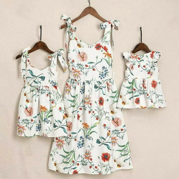 KEINXS Family Dress Mother and Daughter Matching Girl Daughter Outfits Dresses