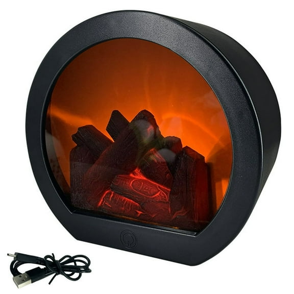 KEINXS Fireplace Lantern Touch Switch LED Fireplace Lantern Simulation Log Fire Place Lantern USB and Battery Powered Fire Lamp