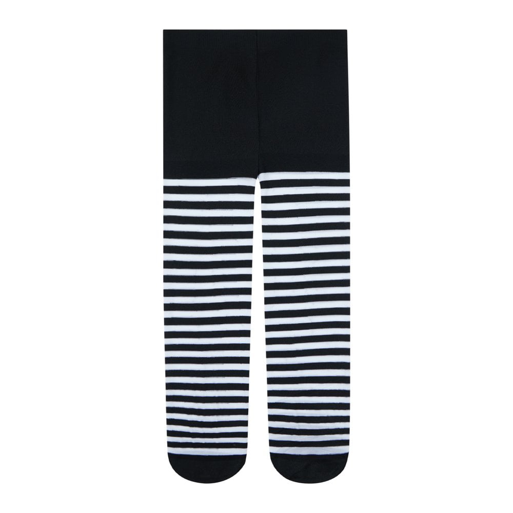 Girls Stripe Footed Tights High Waist Cable Knit Cotton Pantyhose Leggings Winter Warm Seamless Stockings for Cosplay White Black 6-14 Years