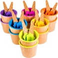 thumbnail image 1 of KEINXS Ice Cream Cups with Spoons / Large Plastic Dish with Spoon / Dessert Sundae Frozen Yogurt Bowls Icecream Cup Party Favors Dishes ice crem kits supplies for kids Set of 12, 1 of 9