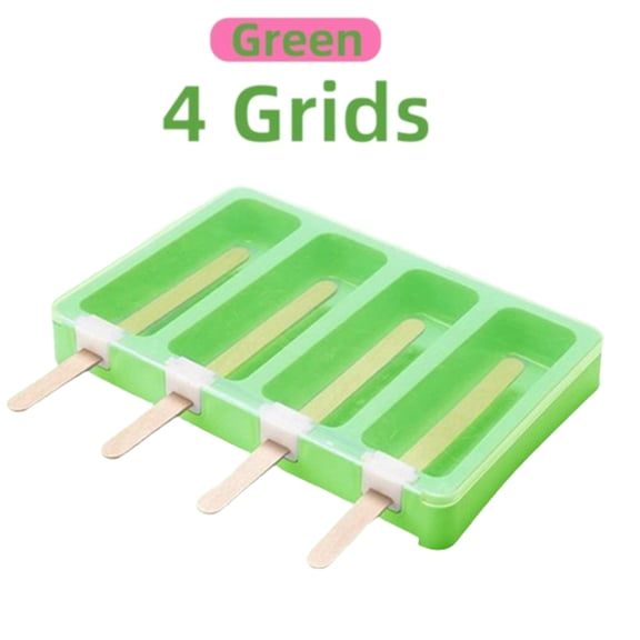 KEINXS Ice Cream Mold Ice Cube Tray Popsicle Barrel Mold Dessert Ice Cream Popsicle with Stick Lid Creative Kitchen Tool (4 Grids)