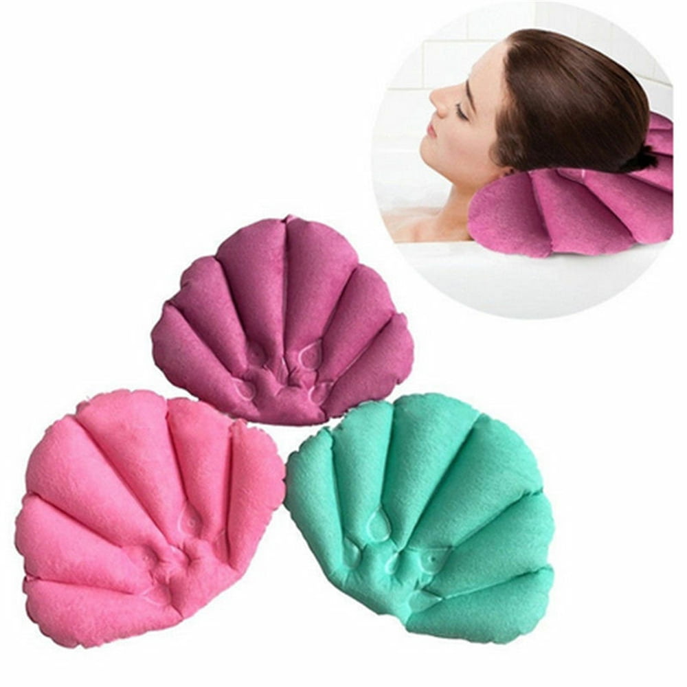 KEINXS Inflatable Bath Pillow,Flower Shaped Spa Neck Support Bath ...