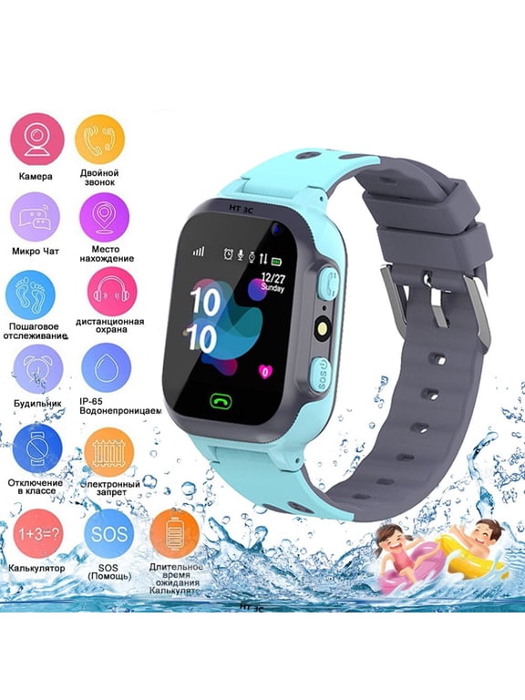 Kids Smart Watch Waterproof with LBS Tracker Phone Smartwatch Touch Screen Sport Smartwatch with Voice Chat SOS Help Anti-Lost Calling Phone Watches for Girls Boys Children Teen Student