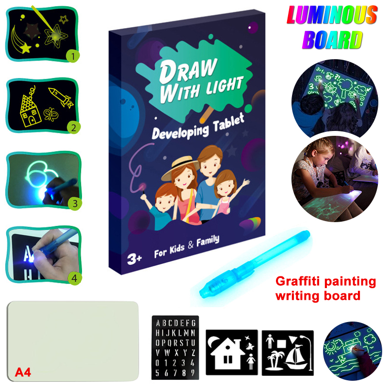 KEINXS Light Drawing Board for Kids, A4 Light Drawing Pad Draw with