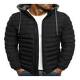 thumbnail image 1 of KEINXS Men‘s Hooded Winter Coat Warm Lightweight Puffer Jacket Thicken Cotton Coat for Travel Outdoor Hiking Black XXXL, 1 of 3