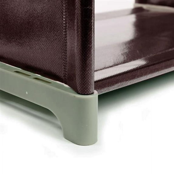 KEINXS Multifunctional Assembled 3 Tiers 6 Compartments Storage Shelf Dark Brown