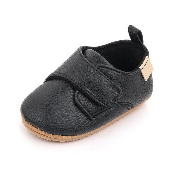 KEINXS Newborn Baby Shoes Baby Boy Girl Shoes Classic Leather Rubber Sole Anti-slip Toddler First Walkers Infant Girl Shoes