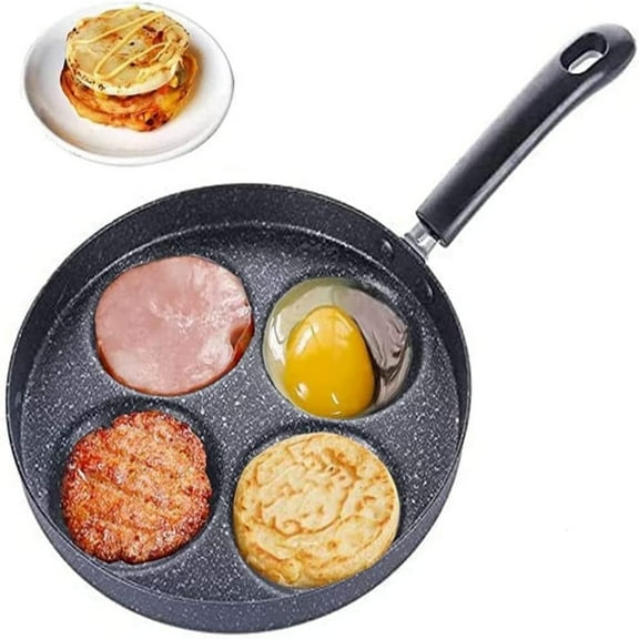 KEINXS Pancake Pan Nonstick,Aluminium Alloy 4-hole Breakfast Griddle Egg Pan Cooking Pot No Oil-smoke
