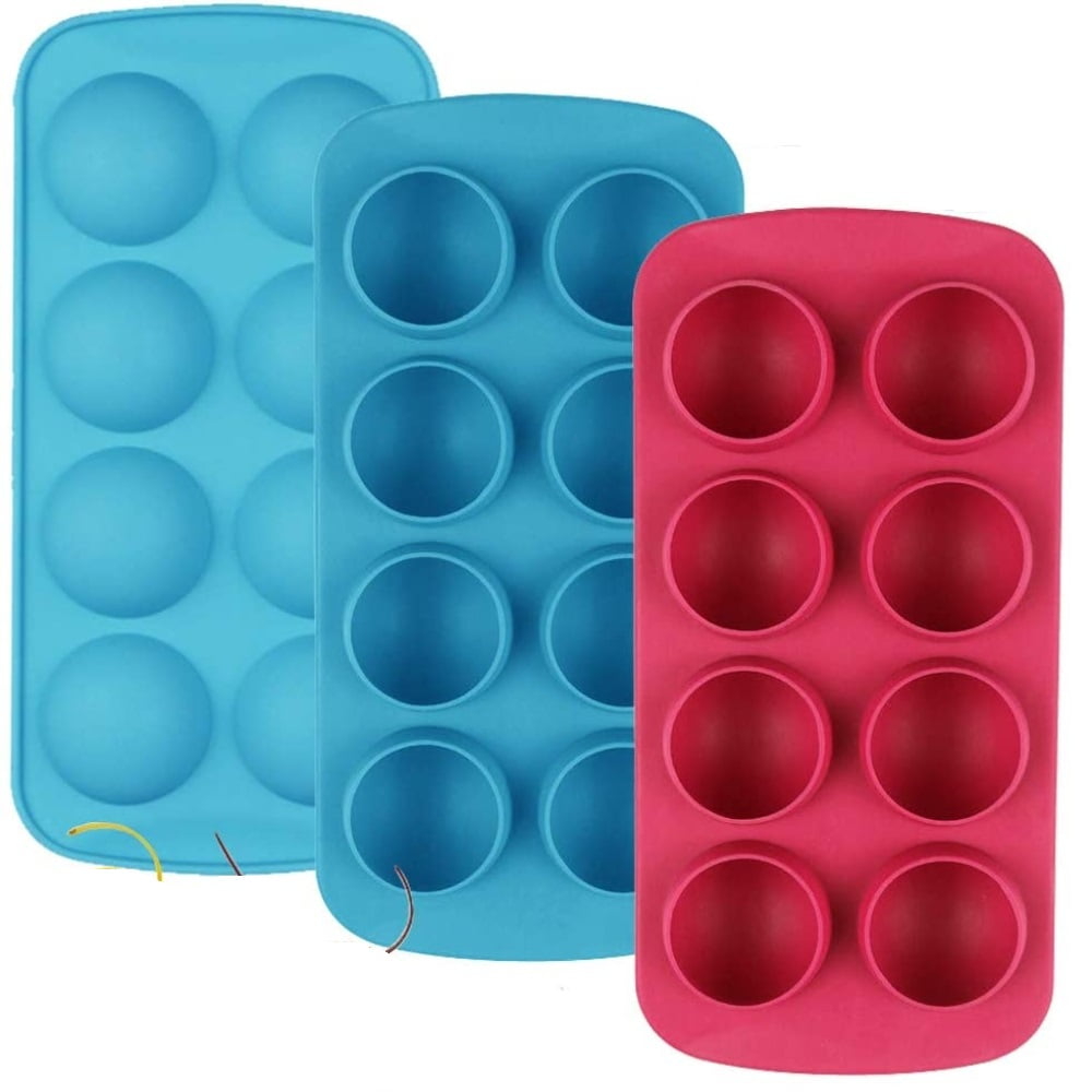 KEINXS Set of 3, Silicone Chocolate Candy Molds, Round Sphere Baking ...
