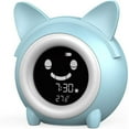thumbnail image 1 of KEINXS Smart Night Light Digital Kids Alarm Clock with Cat Ears,Also with Indoor Temperature Detect,5 Color Night Light, Dimmer, 8 Nap Timer, Funny Faces, 12/24 H DST, Snooze Time to Wake Alarm, 1 of 5
